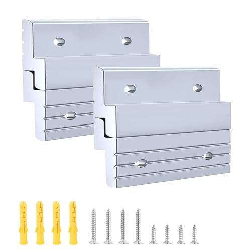 Image of French Cleat Picture Hanger Interlocking Wall Mounting Bracket 2 Pairs Heavy Duty Aluminum Z Clips for Hanging Mirrors,Picture,Shelf,Whiteboard,Art,Frames,Wall Painting (4 inches)