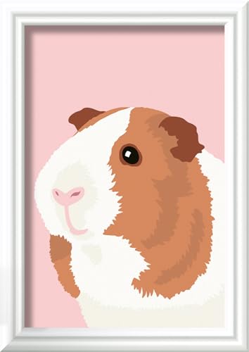 Ravensburger CreArt 23758 - Niedliches Meerschweinchen - Malen nach Zahlen für Kinder ab 7 Jahre, Malset mit Rahmen, Pinsel und Acrylfarben, Geschenk für Mädchen und Jungen