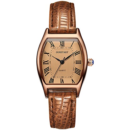 Relojes electrónicos para mujer, reloj de cuarzo para niños, correa de reloj de diamantes Apple luminosos para mujer, relojes cuadrados para mujer, marrón, talla única, Correa Cover