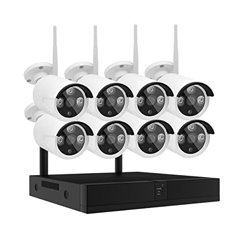 XNASU 8CH 6MP Sistema de cámaras de Seguridad para el hogar Audio Incorporado, cámara de vigilancia WiFi inalámbrica Kit NVR con 8 cámaras, con visión Nocturna, detección de Movimiento