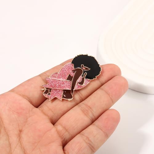 Image of Breast Cancer Awareness Pink Rhinestone Ribbon Pin - Faith Believe Women's Brooch, Survivor Lapel Pin for Cancer Month - Merchandise Accessories Decor