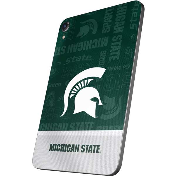 Skinit Decal Tablet Skin Compatible with iPad Mini 7 (2025) - Officially Licensed Michigan State University Jersey Split Design