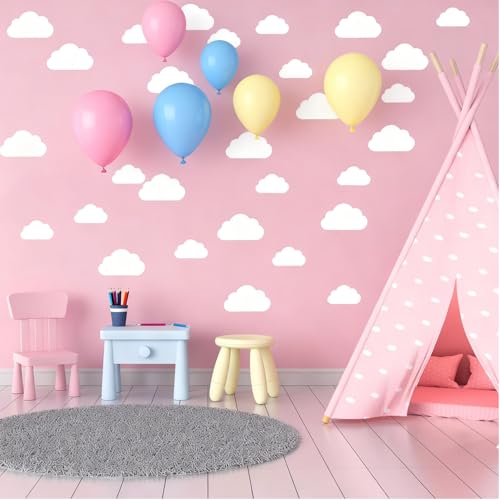 Vinilos adhesivos decorativos de nubes 52 piezas removibles miniatura 4