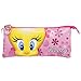 Produktbild Tweety Pink Flowers-Dreifach Federmäppchen, Rosa