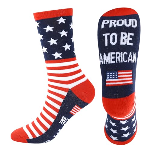 YOYOU American USA Flag Socks Men Or Women 4th of July Funny Novelty Socks Gifts for Adult Patriotic Red White And Blue Stars & Stripes Accessories Apparel for Freedom Day