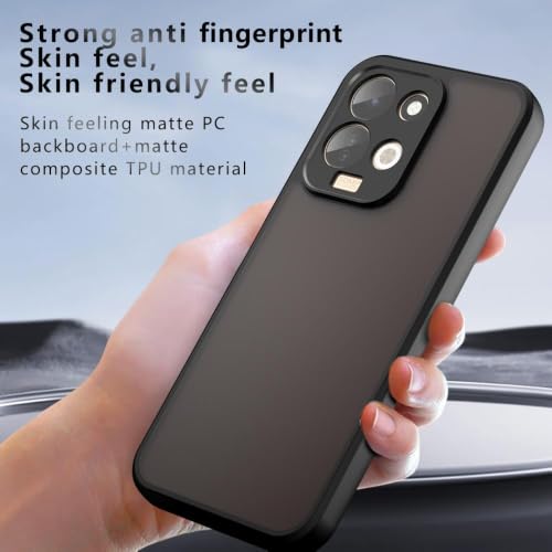 Image of Matte PC+TPU Back Cover Case for Redmi 17 5G, Air Bag Protection, Anti-Fingerprint, Micro Arc Edge, Skin-Friendly Feel, Camera Protection, Black