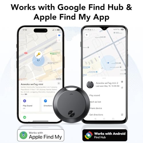 Image of 2026 Air Tracker Tags Item Locator for Android & iOS Bluetooth Tracker Smart Tags Compatible with Apple Find My (iOS) & Google's Find Hub(Android) for Keys, Luggage, Wallet, Vehicles Black (4 Pack)