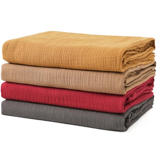 Image of GLLQUEN BABY 4-Pack Muslin Swaddle Blankets for Unisex, Soft Breathable Receiving Blankets Neutral, Baby Swaddle Blanket for Boys and Girls, Newborn Essentials, 40 x 38 inches