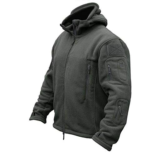 CRYSULLY Men’s Military Tactical Sport Warm Fleece Hooded Outdoor Adventure Jacket Coats