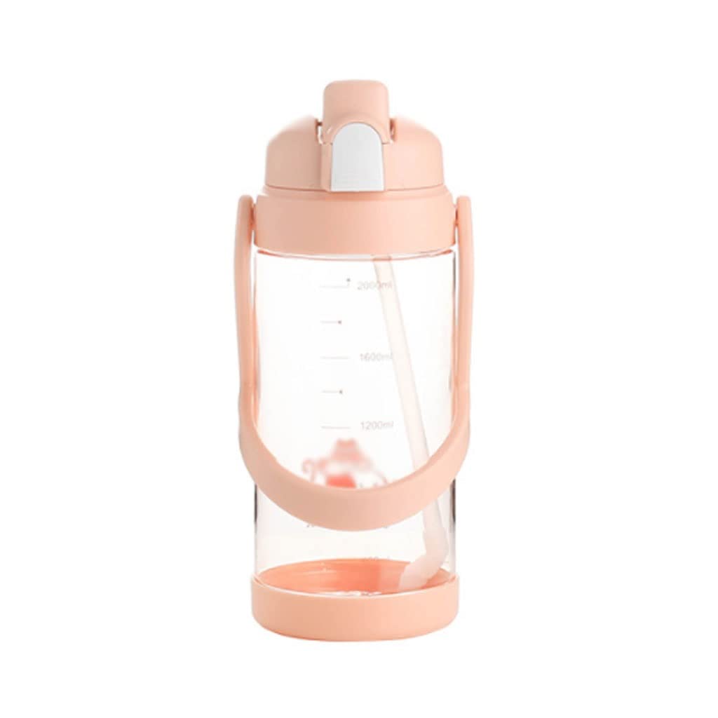 Bottiglia Acqua Sportiva 2L Bottiglia d'acqua di grande capacità con bottiglie d'acqua sportive all'aperto di paglia for ragazze Bottiglia for ragazzi Bottiglia da scuola portatile Sport Borracce ( Bl