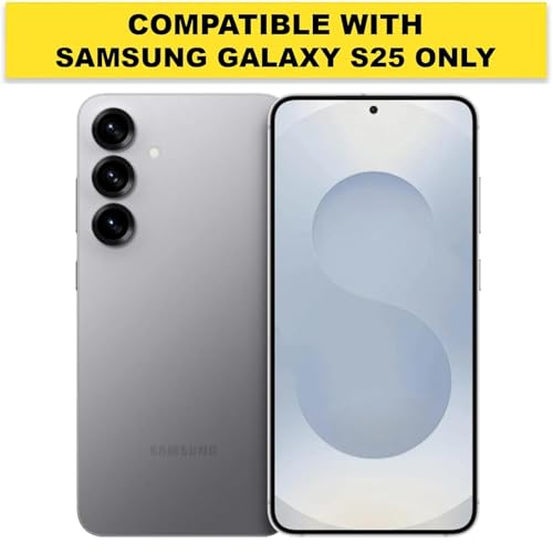 Image of RIGGEAR Shockproof Sleek Hybrid Armor 360 Rotating Magnetic Ring Stand Back Cover Case Compatible with MagSafe Accessories for Samsung Galaxy S25 (Clear PC + Black TPU Bumper)