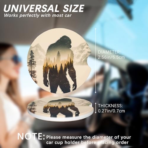 50% Off Bigfoot Car Coasters Set – Absorbent & Fun - Image 3