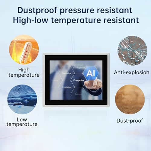 Image of 19-Inch Industrial Embedded Panel PC, Ratio 4:3 Multi-Touchscreen-Monitor,Industrial Touch Screen Panel Computer,WiFi & Built-in Speakers,IP65 Front,Win 11 I7 RAM 8G+512G SSD