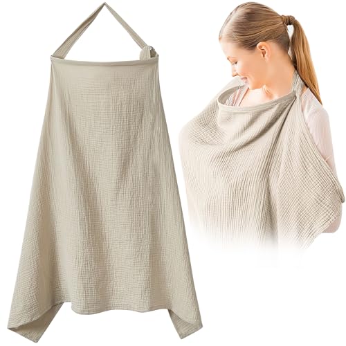 Tablier d'Allaitement, Darryy Couverture d'Allaitement en Coton, Cape Allaitement Bébé, 75 * 95cm, Voile d'Allaitement, Cache Allaitement, Écharpe Allaitement,...