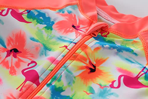 Girls Swimsuit UPF 50+ UV Rash Guard One Piece Swimwear with Zipper 4-12 Years3