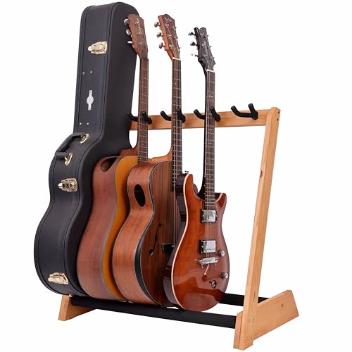 Nefelibata Support de guitare multi-usages 5 supports en bois pour guitares et étuis, guitares électriques, guitares acoustiques, basses, violoncelles - Frêne allemand (log)