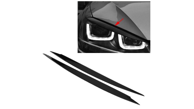 Sourcils De Phares Noir Brillant ABS Pour Ford Fiesta MK6.5 (2013-2017) – Garniture Paupières Avant Tuning Sport