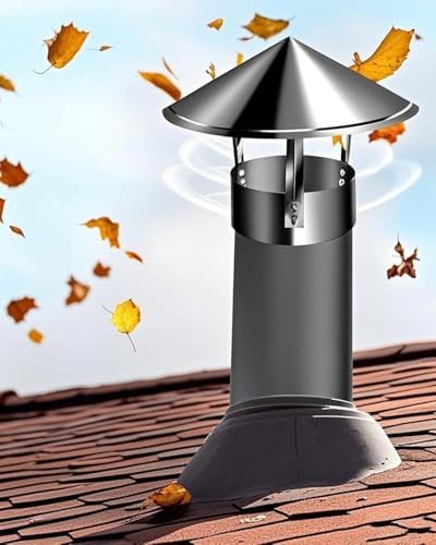 Round Chimney Cap Roof Rain Cover Fireplace Flue Cover for Wood Stove Weatherproof Pipe Protector Essential Chimney Accessory for Outdoor Use