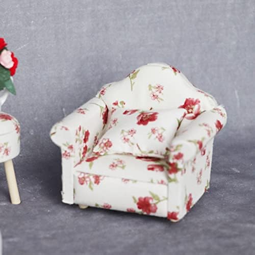 AirAds Dollhouse 1:12 Scale Dollhouse Miniature Furniture Chair Sofas Stool Roses (Lot 3)