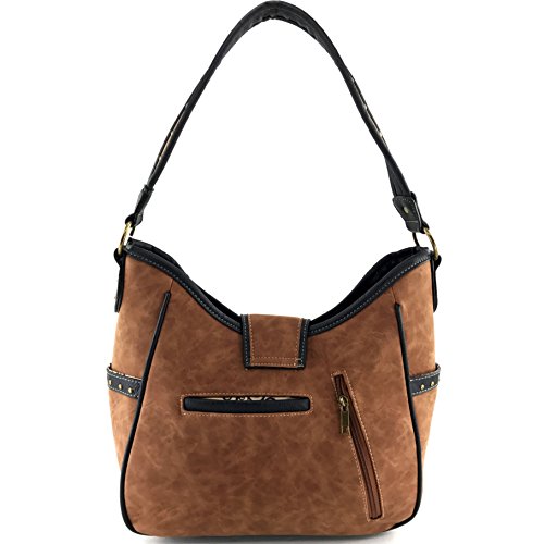 Justin West Patina Girl Western Bronze Floral Buckle Conceal Carry Handbag Purse Tote and Strap Wallet4