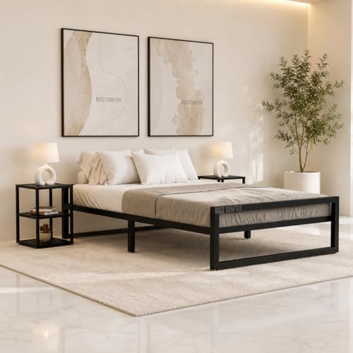 Image of Single Size Metal Bed Frame | Single Metal Bed | Single Bed Frame | SingleMetal Bed | Iron Bed Single | Steel Bed Single Size | Heavy Duty Platform Bed | Metal Slats | No Box Spring Needed | Black