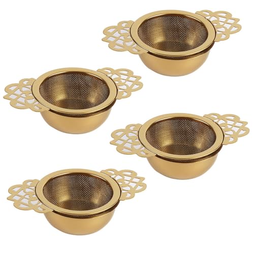 Tea Strainer for Loose Tea Tea Strainers for Loose Tea Fine Mesh with Double Winged Handles,for Teacups, Mugs and Tea Set (4)
