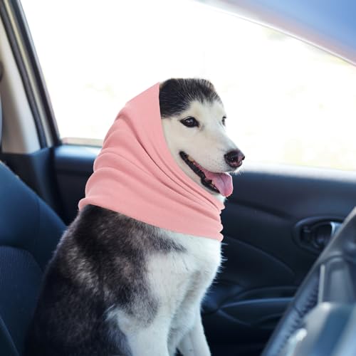 Image of Qianyu Soft Dog Calming Hoodie Quiet Head Cover Sleeves Hood for Noise Bath Hematoma Dogs Ear Cover Cancelling Sleep Help Headband for Anxiety Relief Calming Dog Neck Ear Warmer(Medium)