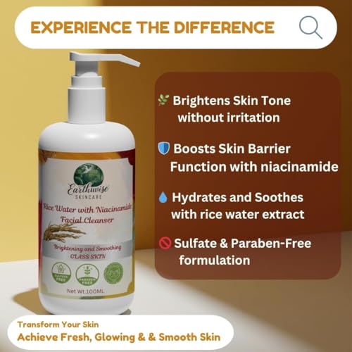 EARTHWISE SKIN CARE Earthwise Rice Water & Niacinamide Face Wash 100ml - Image 4