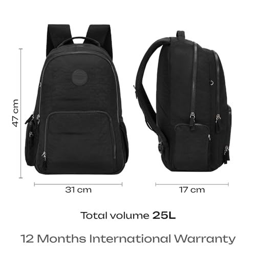 Image of Safari Jet 25L Laptop Backpack, School Bag for Boys and Girls, College Bag, Office Bag, Travel Bag for Men and Women, 2 Compartments, Organiser, Bottle Holder, Front Pocket for Chargers, Black
