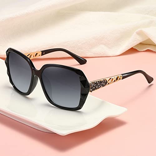 mincl Oversized Reading Glasses Classic Black Sun Readers Outdoor Full Lens Reading Sunglasses for Women-Not Bifocal (black, 2.0x)