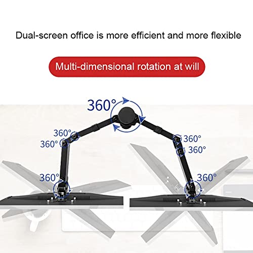 Support double moniteur réglable à plat de 14 à 27 pouces pour installer deux écrans