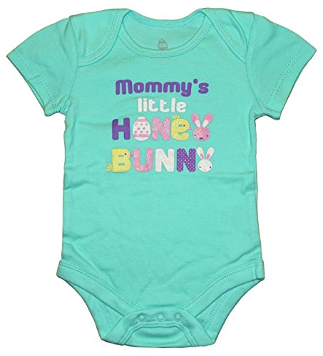 Topsville, Inc. Assorted Bunny, Egg, Chick Boys' & Girls' Easter Bodysuit Dress Up Outfit (6-9 Months, Mommy's Little Honey Bunny)