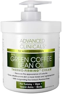 Advanced Clinicals Green Coffee Bean Slimming Body Cream Moisturizer Skin Care Anti Cellulite Firming Lotion For Legs, Arms, & Body, Antioxidant-Rich + Anti Aging Skin Tightening Cream, 16 Ounce