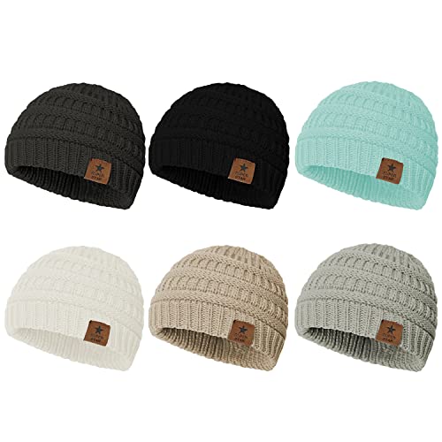 Zando Baby Winter Hats Kids Cable Knit Caps Cozy Warm Cute Infant Toddler Beanies for Girls 6 Mix Color A One Size