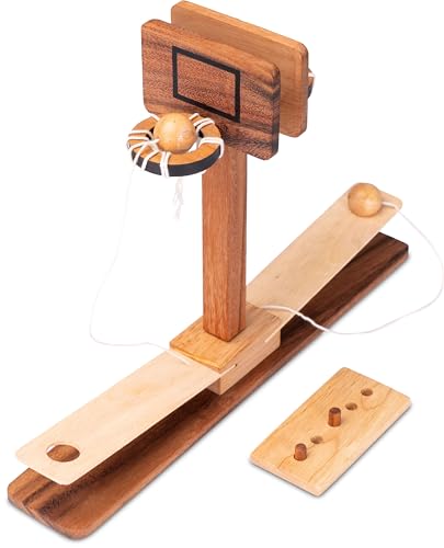 LOGOPLAY Basketball für 2 Spieler- Geschicklichkeitsspiel aus Holz - Montessori