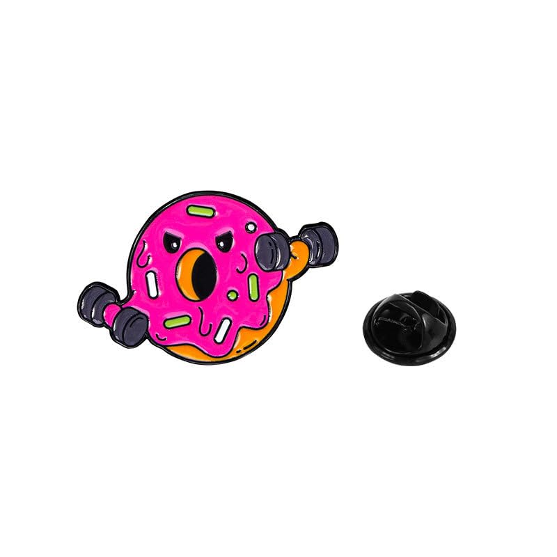 Doughnut Exercise Brooch Rocket Ship Badge Fan Cosplay Jewelry Video Game Peripheral Gifts Drip Oil Painted Enamel Pins Suitable for Hats Jackets Canvas Bags