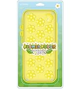 Allone Embossed Flower Series Switch/Organic EL Pouch Yellow 4.7 x 1.9 x 10.2 inches (12 x 4.8 x 26 cm), Game, Large Zipper, Lightweight & Compact, 4.6 oz (130 g), Mesh Pocket Included