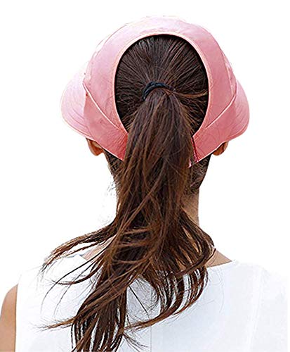 Women's Sun Hats Foldable Wide Brim Roll Up Open Top Hat UV Protection Visor Caps for Summer Beach Golf Fishing Outdoor Watermelon Red - Thumbnail 2