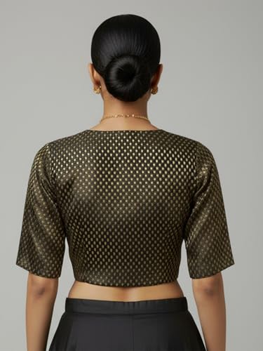 Image of Thevasa Women's Everyday Divine Depth V Neck Half Sleeves Blouse
