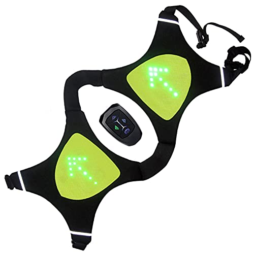 ZCVB Gilet Réfléchissant De Sécurité pour Vélo avec Clignotant LED Sac À Dos De Vélo Double Affichage LED Visible avec Télécommande pour Sac De Randonnée De Course De Nuit Cover