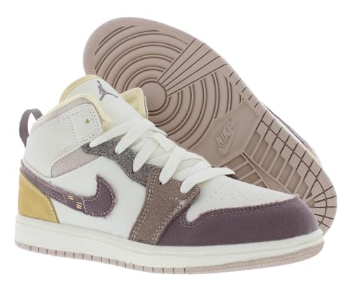 Nike GS Air Jordan 1 Mid SE - Black / Metallic Gold / White2