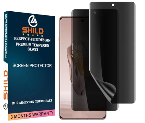 Image of SHILD Silicone-(Pack 2 Privacy Screen Protector For Oneplus 12R |Edge To Edge Privacy (Anti Spy) Screen Protector Guard For Oneplus 12R Smartphone-Anti Spy /Hd /Easy Application|Fingerprint Working