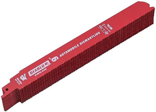 diablo bi-metal reciprocating blades with perma-shield coating for auto dismantling - 934 length dual tooth design 1418 tpi 25-pack - ds0914wbf25