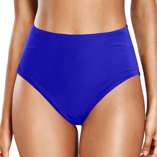 WAZHAKU Pantalones de bikini para mujer, cintura alta, color