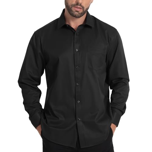 LUPURTY Mens Shirts Long Sleeve Regular Fit for Wedding Prom Business Casual Button Up Dress Shirt for Men4