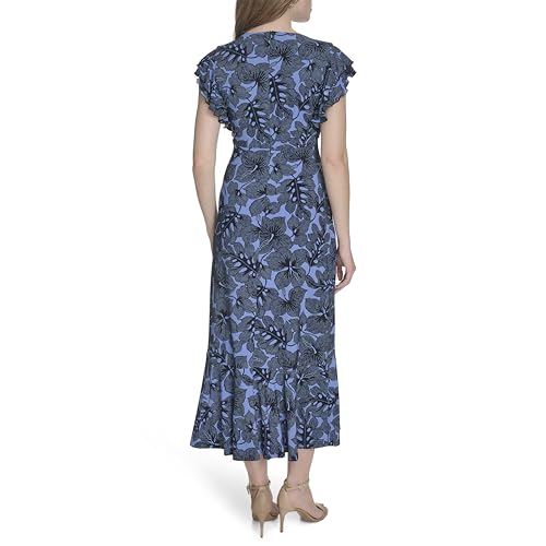 Image of Tommy Hilfiger Women's Flutter Sleeves Jersey Midi Dress