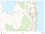 Palm Beach County, Florida - 48' x 36' Laminated Wall Map
