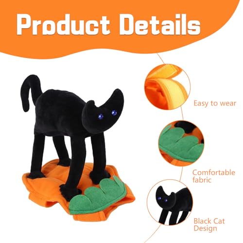 Halloween Haustiere Cosplay Kostüme, Lustige Hundekleidung mit stehender schwarzer Katze, Haustier-Outfit Halloween, lustige Hundekatze Kostüm mit schwarzer Katze, für die Hunde und Katzen (XL)