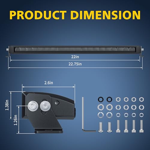 4WDKING Slim LED Light Bar with RGB Accent Light 20inch for Truck ATV UTV by 4WDKING - Used condition - Image 6