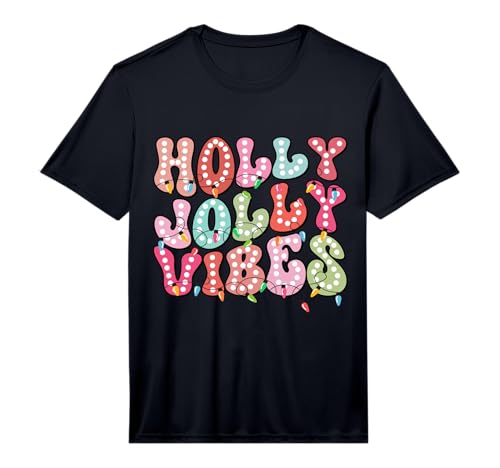 Merry Christmas Holly Xmas Jolly Vibes Pajamas Men Women Performance T-Shirt